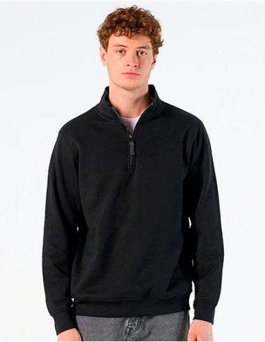 S-02088-Mens Zip High Collar Sweatshirt Stan